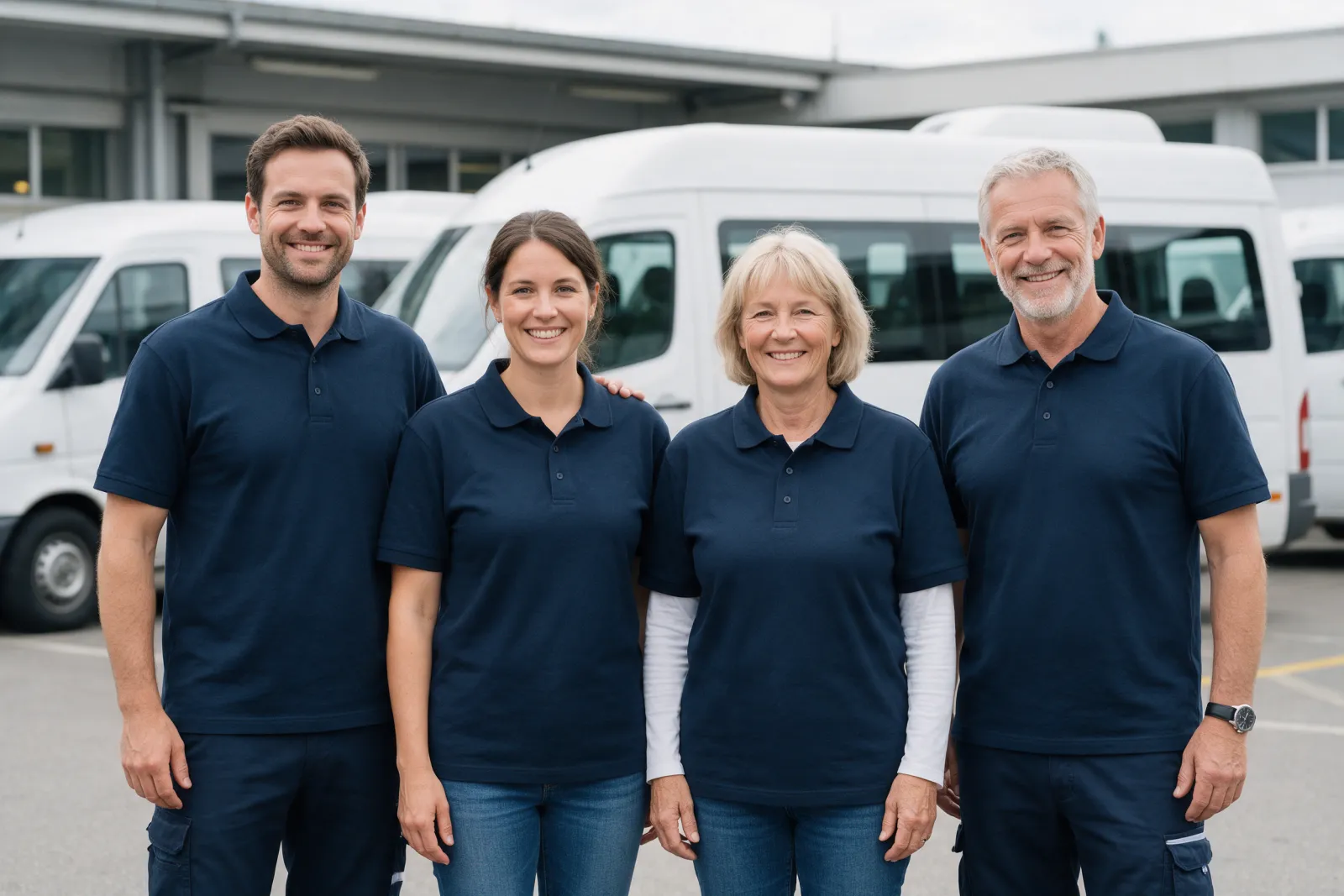 Das Team von MobilCura vor einem Fahrzeug